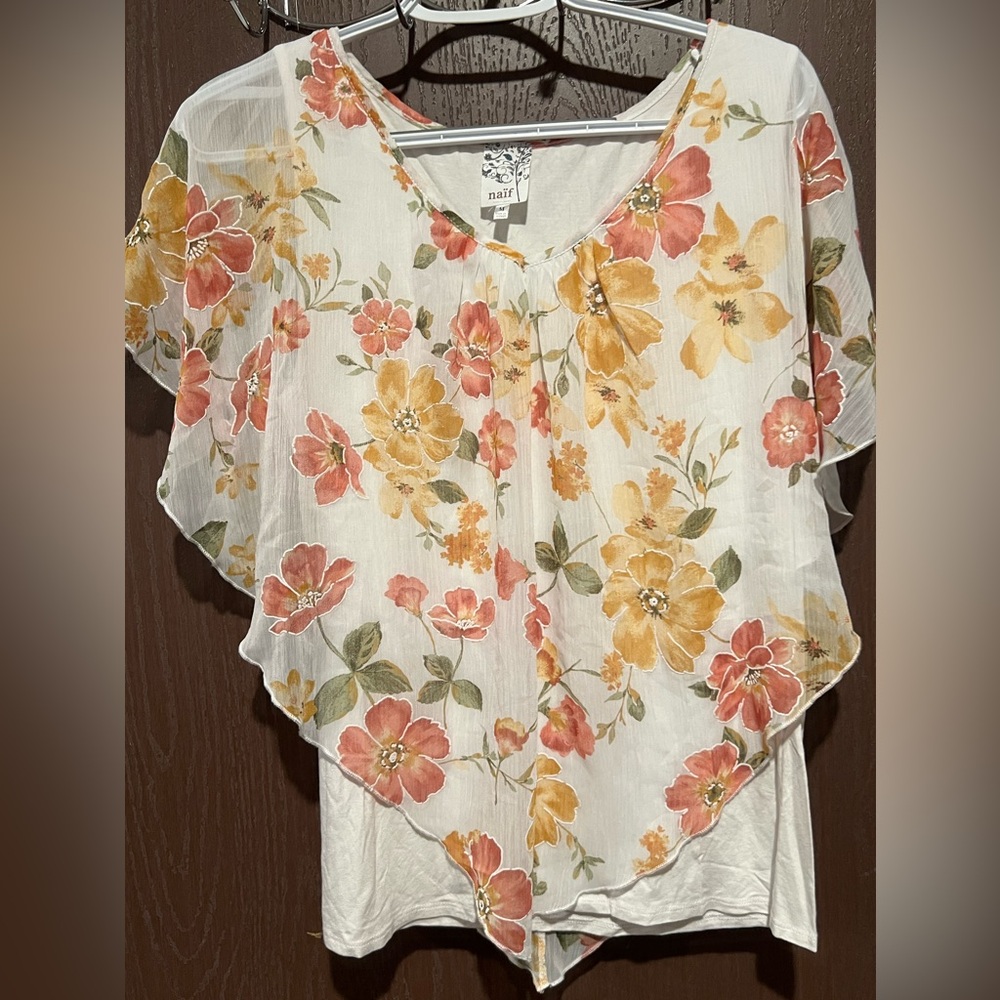 White floral blouse